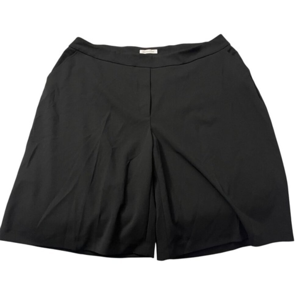 Mack + Liam High Rise Wide Leg Cropped Culottes Black 2X